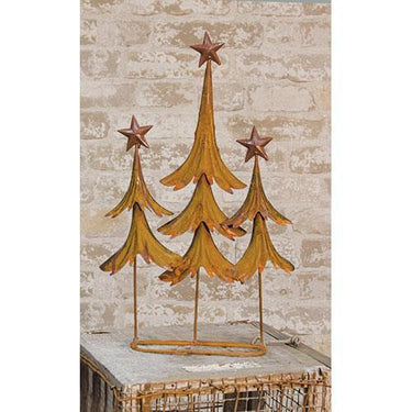 Rusty Metal Triple Tree - The Fox Decor
